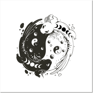 Yin Yang Axolotl Posters and Art